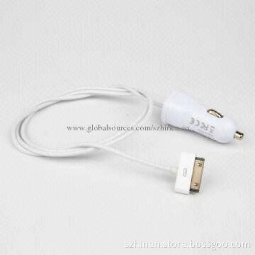 Car Charger, 5V/1A Output with 30-pin Connector, Which Can Relay on Apple 30-pin Connector for Power